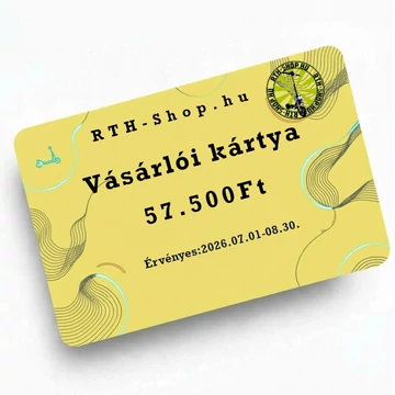 Vásárlói kártya 57.500Ft vásárlói értékben