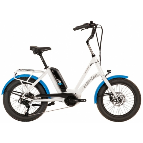 Corratec Life S AP5 RD 8 speed elektromos kerékpár, fehér-kék, láncváltó