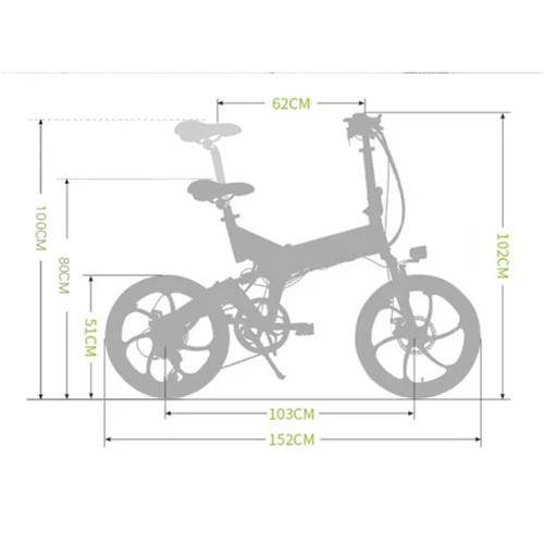 Hi-Flying összecsukható városi elektromos kerékpár kék színben 250W RTH-Shop.hu